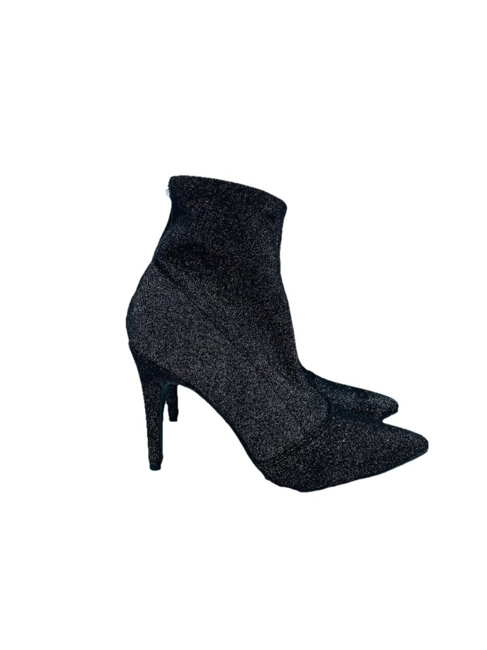Baash Shoes Womens Size 7 Black Shiny Sparkly Glitter Ankle Booties Heels